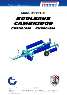 Farmet  Cambridge CV 500 - 6m, 9m  Manuel du propriétaire