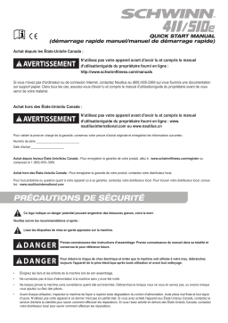 Johnson Health Tech SCH 411 (510Ei) ELLIPTICAL Guide de démarrage rapide
