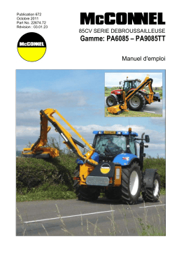 McConnel PA6085 / PA6585 / PA7085 / PA7285 / PA8085 / PA9085 Series Mode d'emploi