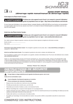 Johnson Health Tech SCH IC3 (700ICi) BIKE Guide de démarrage rapide