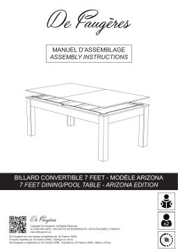 De Faugères ARIZONA DINING/POOL TABLE Manuel utilisateur