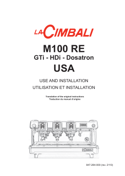 Cimbali M100 RE Manuel utilisateur