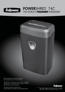 Fellowes POWERSHRED 74C Manuel utilisateur