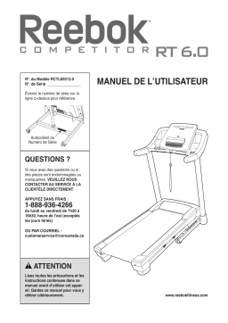 Reebok Competitor Rt 6.0 Treadmill Manuel utilisateur