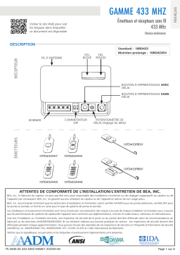 BEA 433 MHZ FAMILY Mode d'emploi