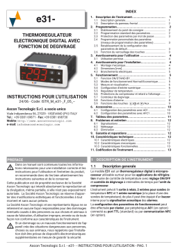 Ascon tecnologic E31 Manuel du propriétaire