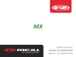 RIEJU MX12 250W Manuel du propri&eacute;taire