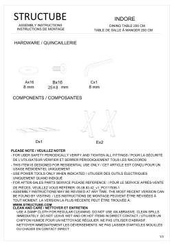 STRUCTUBE INDORE Manuel utilisateur