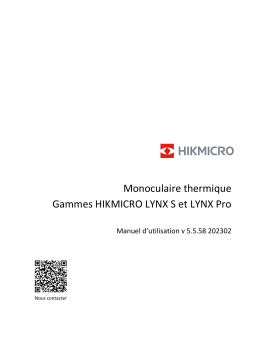 HIKMICRO LYNX Pro Manuel utilisateur
