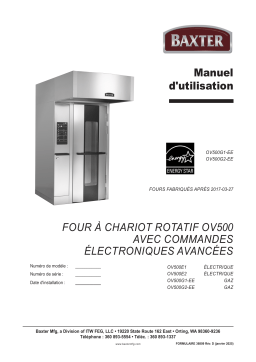 Baxter OV500G1(G2)-EE Rack Oven Mode d'emploi