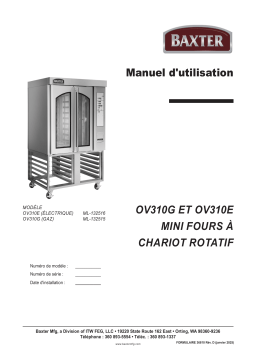 Baxter OV310 Mini Rack Ovens Mode d'emploi