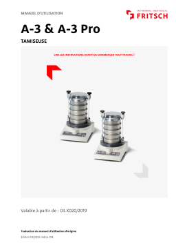 Fritsch ANALYSETTE 3 Mode d'emploi