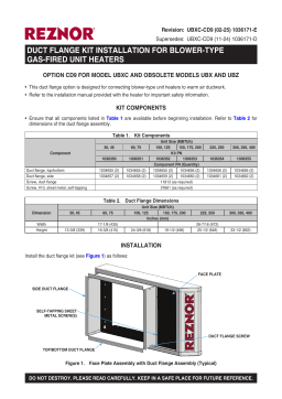 Reznor UBX Guide d'installation