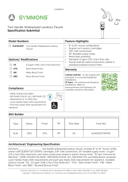 Symmons SLW5512PP Manuel utilisateur