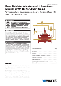 Watts LFM115-74 150 B 30-300 TC 20-200 6 Guide d'installation
