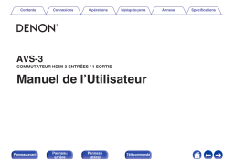 Denon AVS-3 Manuel du propri&eacute;taire