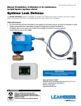 Leak Defense Split System Manuel du propri&eacute;taire
