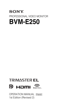 Sony BVM-E250 Manuel utilisateur