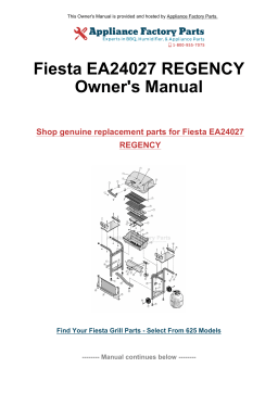 Fiesta EA24027 REGENCY Manuel du propriétaire