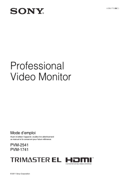 Sony PVM-2541 Manuel utilisateur