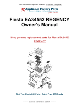 Fiesta EA34552 REGENCY Manuel du propriétaire