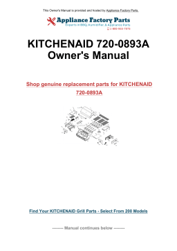 KitchenAid 720-0893A Manuel du propriétaire