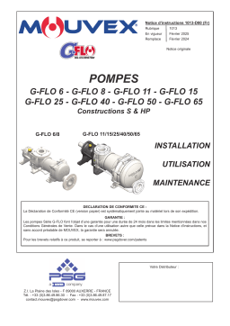 Mouvex 1013-D00 Pompes G FLO 6 8 11 15 25 40 50 65 S_HP Manuel utilisateur