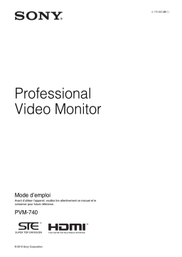 Sony PVM-740 Manuel utilisateur
