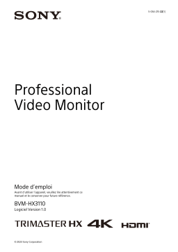 Sony BVM-HX3110 Manuel utilisateur
