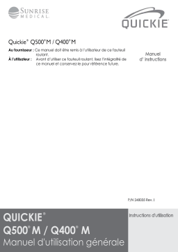 Quickie Q500 M  Manuel du propriétaire