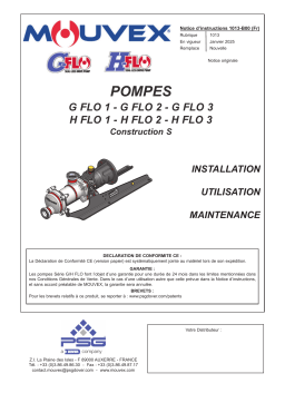 Mouvex 1013-B00 Pompes G_H FLO 1 2 3 Manuel utilisateur