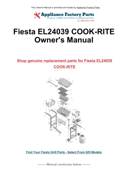 Fiesta EL24039 COOK-RITE Manuel du propriétaire