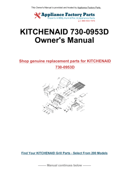 KitchenAid 730-0953D Manuel du propriétaire