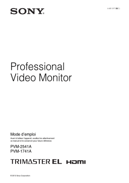 Sony PVM-1741A Manuel utilisateur