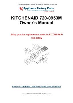 KitchenAid 720-0953M Manuel du propriétaire