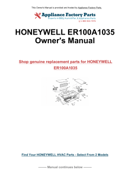 Honeywell ER100A1035 Manuel du propriétaire