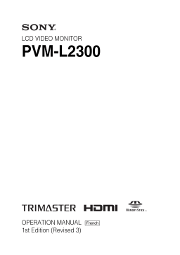 Sony PVM-L2300 Manuel utilisateur