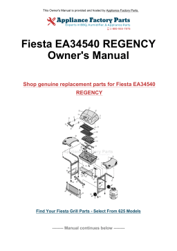 Fiesta EA34540 REGENCY Manuel du propriétaire