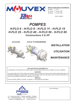 Mouvex 1013-H00 Pompes H FLO 6 8 11 15 25 40 50 65 S_HP Manuel utilisateur