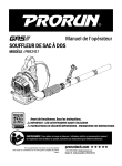 PRORUN 9344276 Manuel du propri&eacute;taire