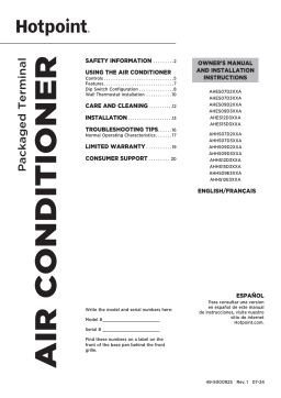 Hotpoint AHES07D2XXA Manuel du propriétaire