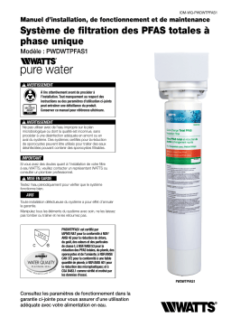 Watts PWDWTPFAS1 Guide d'installation