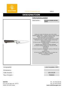 Matfer 120515 Manuel du propriétaire