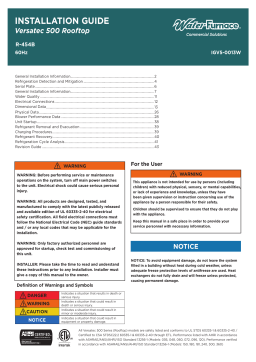 WaterFurnace Versatec 500 Rooftop WSHP Installation manuel