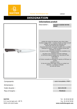 Matfer 120520 Manuel du propriétaire