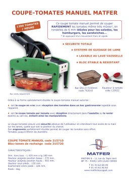 Matfer 215710 Manuel du propriétaire