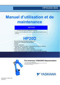 Yaskawa Motoman HP20D Manuel du propriétaire