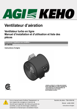 Keho Inline Turbo Aeration Fan -ATT-807XX Manuel du propriétaire