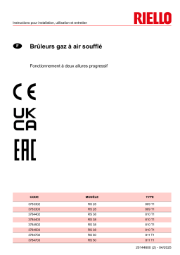 Riello RS 50 TC FS1 3/230-400/50 230/50-60 Manuel utilisateur