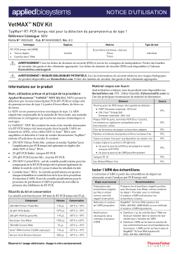 Thermo Fisher Scientific VetMAX NDV Kit Mode d'emploi